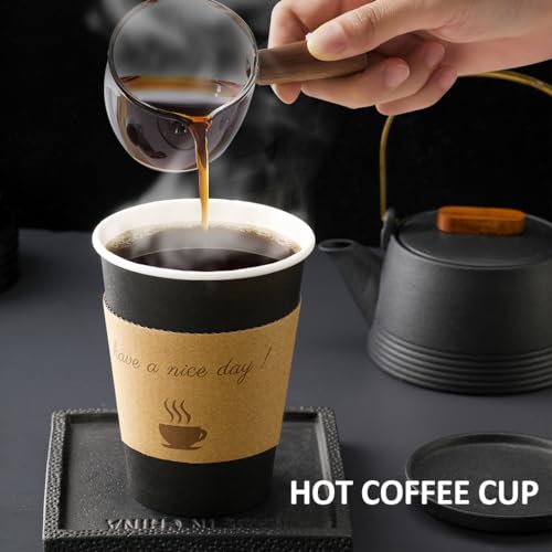 BYSNOW 100 pack 12 oz Thickened Coffee Cups with Lids, Scald Resistant Hot Cups with Sleeve and Straw, To Go Coffee Cups for Home, Office, Cafes and Party (Black 12oz) - Image 5