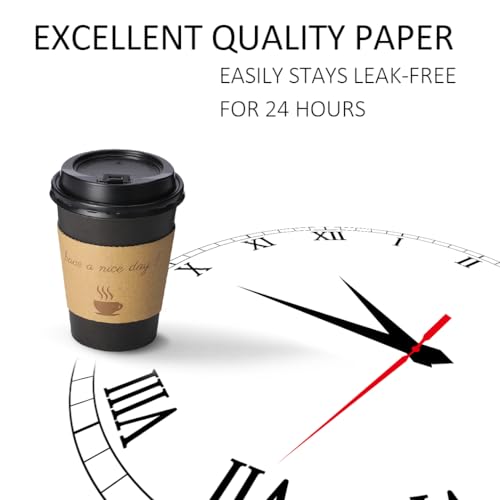 BYSNOW 100 pack 12 oz Thickened Coffee Cups with Lids, Scald Resistant Hot Cups with Sleeve and Straw, To Go Coffee Cups for Home, Office, Cafes and Party (Black 12oz) - Image 3