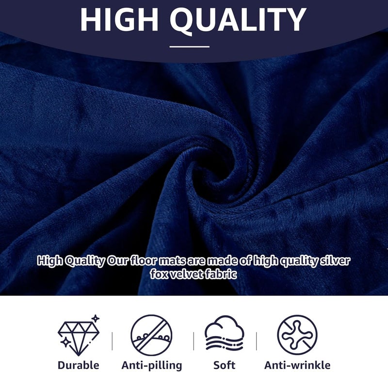 windforgecraft Storage Ottoman Cover Stretch Rectangle Storage Bench Cover Velvet Storage Bench Cover Slipcover Folding Storage with Elastic Bands Footrest Stool Slipcover for Living Room (Blue) - Image 3