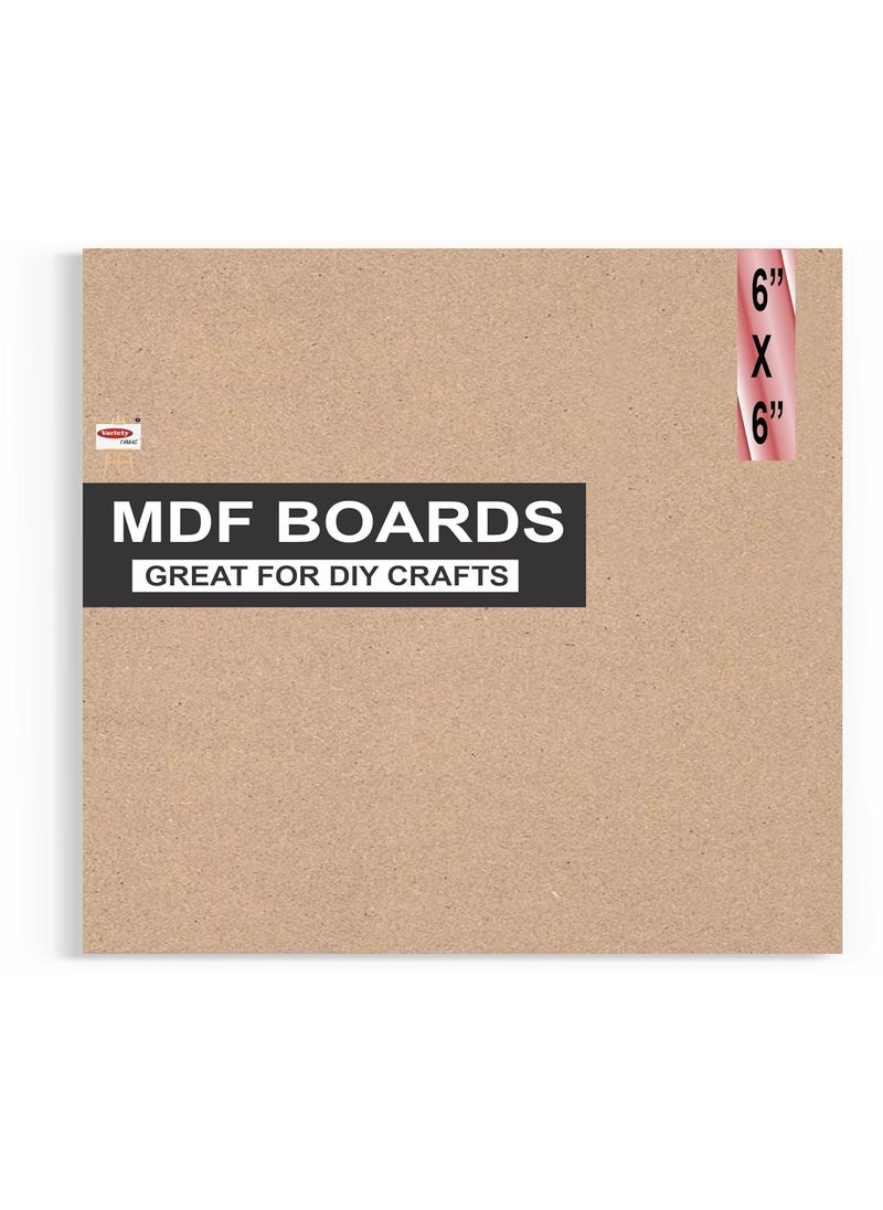 Variety Canvas Variety Canvas MDF Boards for Art and Craft Wood MDF Sheets for Craft Work DIY MDF Cutouts 1 6x6  - Image 1