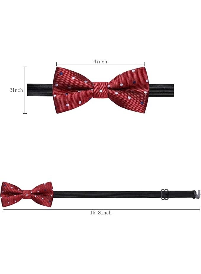 2 Pcs/Set Gentleman Sytyle Adjustable Pre-tied Bow Tie for Boys Child Kids（Twill） - Image 4