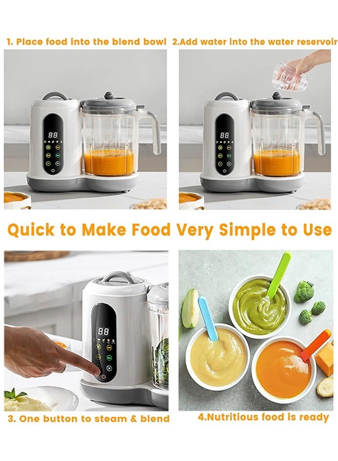 Garlo Baby Food Maker, Multi Food Processor, Baby Food Steamer and Food Puree Blender in-One, Food Mills Machine with Glass Food Container and Dinner Plate, Auto Cooking & Grinding  - Image 5