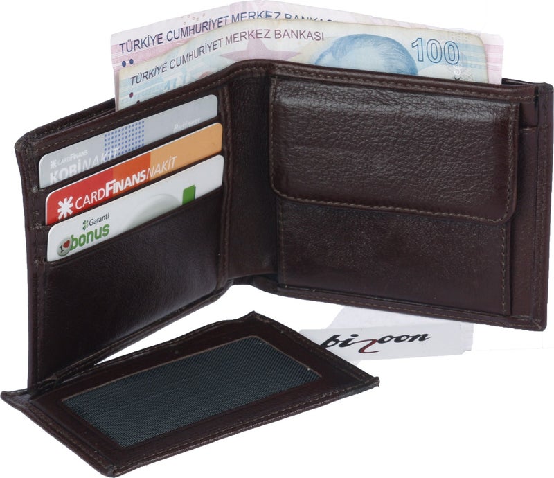 Bizoon 100% Leather Men's Wallet with Coin Pocket and Card Holder 2003  - Image 1