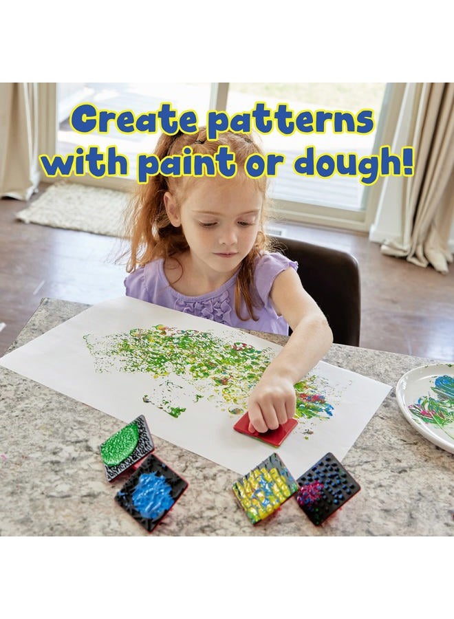READY 2 LEARN Paint Effect Stamps - Set of 6 - Art Tools for Kids - Dots, Squiggly Lines, Stars, Waves, Bubbles, Polka Dots - Patterns for Backgrounds, Borders and DIY Projects, Multi - Image 3