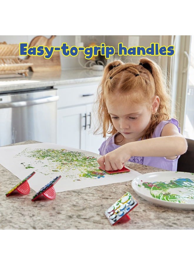 READY 2 LEARN Paint Effect Stamps - Set of 6 - Art Tools for Kids - Dots, Squiggly Lines, Stars, Waves, Bubbles, Polka Dots - Patterns for Backgrounds, Borders and DIY Projects, Multi - Image 5
