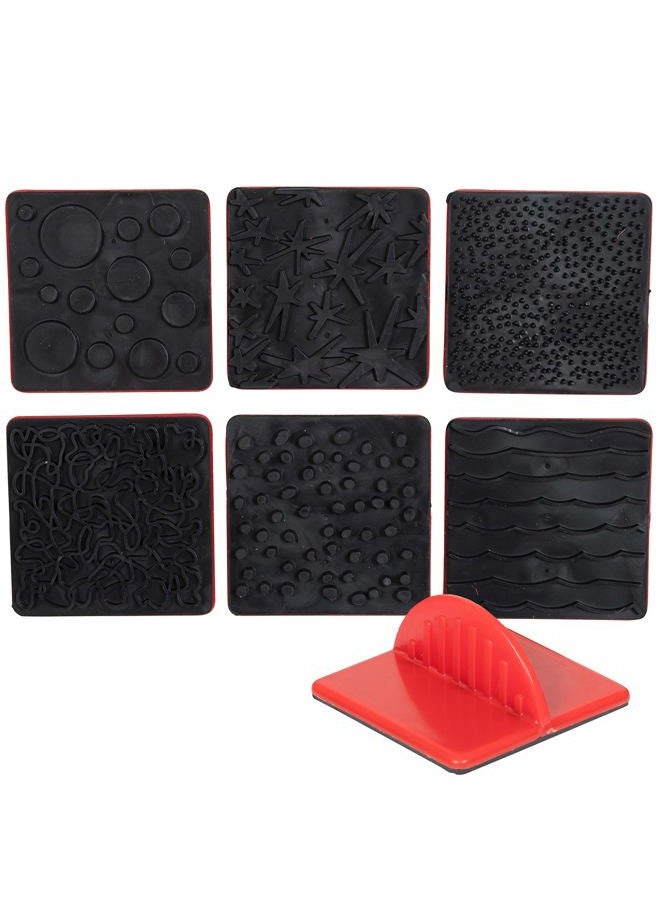 READY 2 LEARN Paint Effect Stamps - Set of 6 - Art Tools for Kids - Dots, Squiggly Lines, Stars, Waves, Bubbles, Polka Dots - Patterns for Backgrounds, Borders and DIY Projects, Multi - Image 1