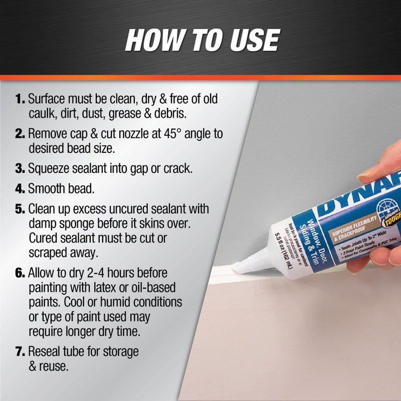 DAP Dynaflex 230 Premium Elastomeric Sealant, Clear, 5.5 Oz (7079818860) - Image 2