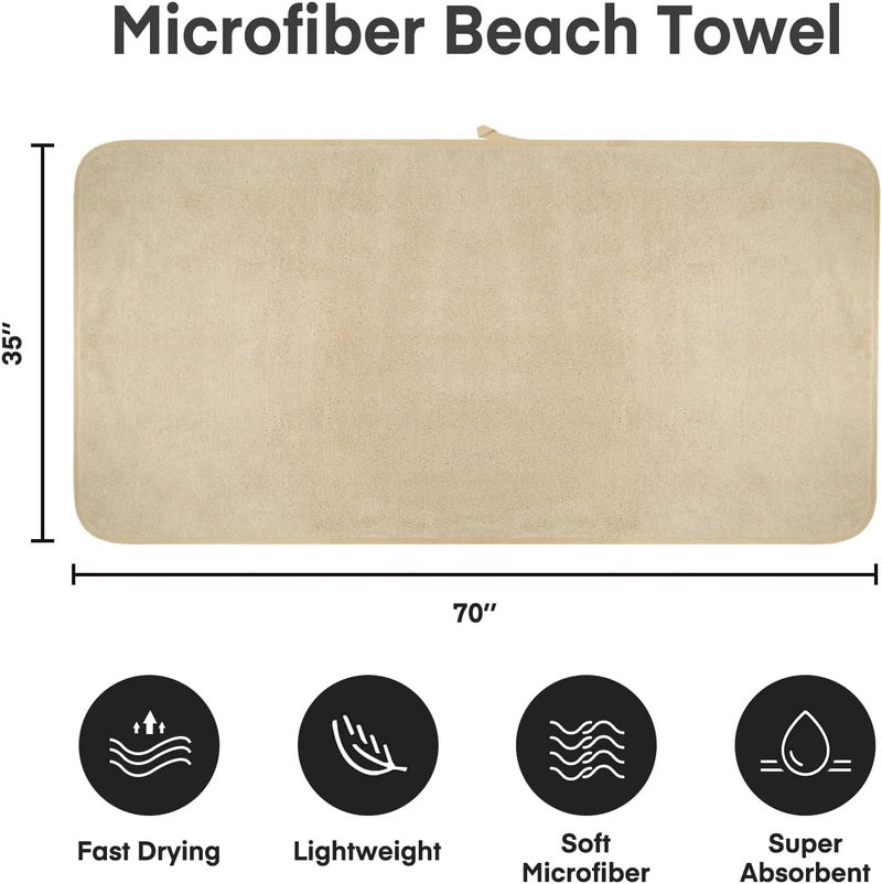 JML Luxury Hotel & SPA Jumbo Bath Towels (2 Pack, 35"x70") - 350GSM High-Density Fleece Sheet Towel Sets - Super Soft and Absorbent, Lint Free, Fade Resistant Oversized Bath Sheet, Camel - Image 3