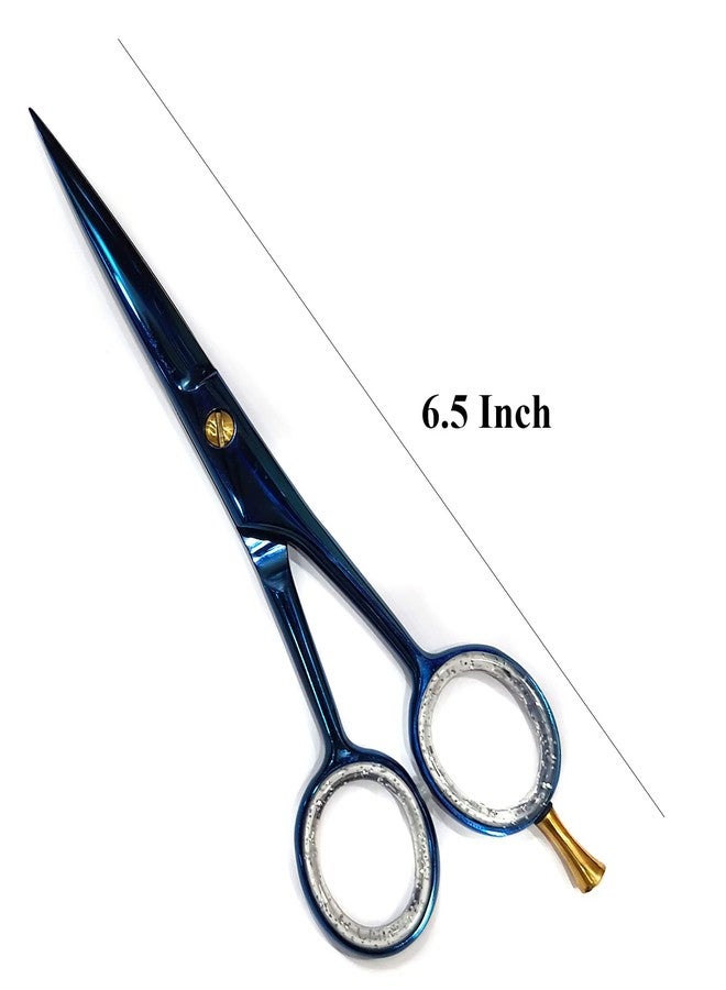 Foreign Holics 6.5" Stainless Steel Professional Hair Cutting Hair Grooming Scissors for Women and Men (Blue Titanium) - Image 4
