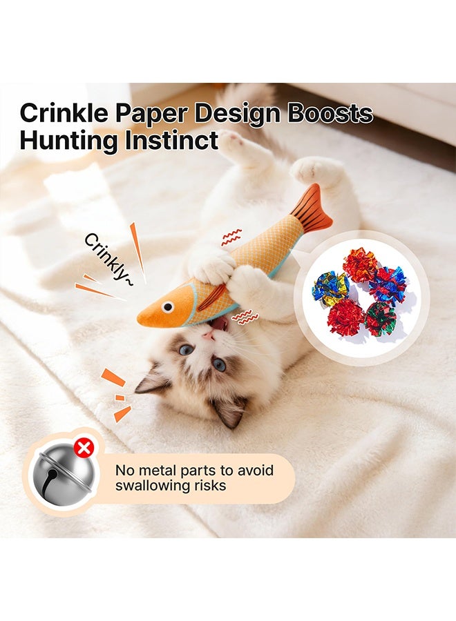 3 Pcs Saury Fish Shape Catnip Infused Cat Toys, Crinkle Sound Soft & Durable Interactive Kitten Kicker, Indoor Kitty Exercise & All Breeds - Image 3