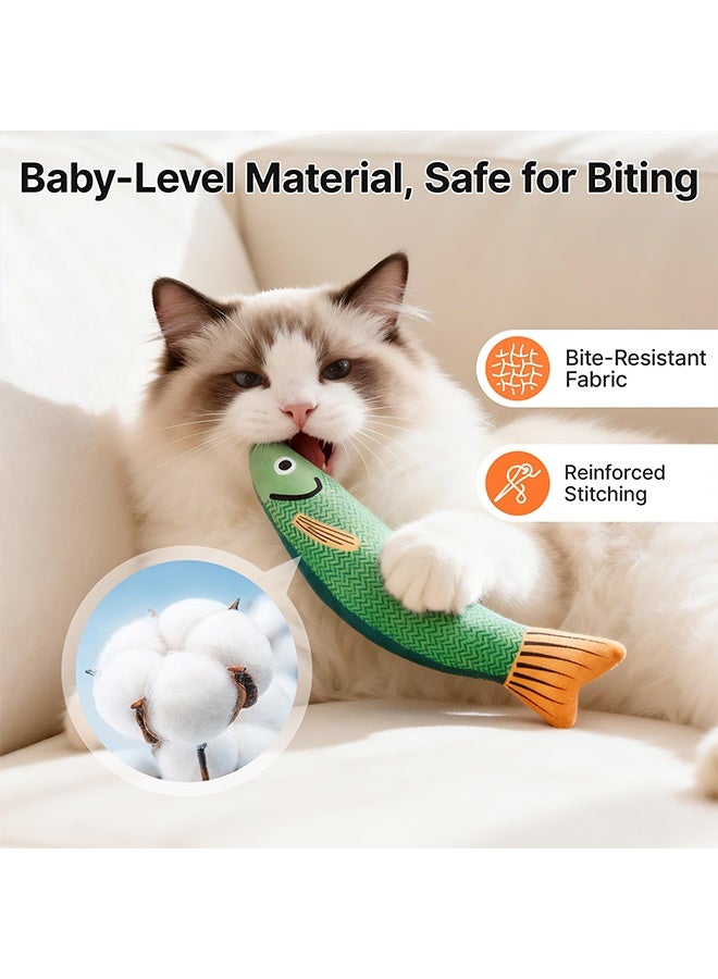 3 Pcs Saury Fish Shape Catnip Infused Cat Toys, Crinkle Sound Soft & Durable Interactive Kitten Kicker, Indoor Kitty Exercise & All Breeds - Image 4