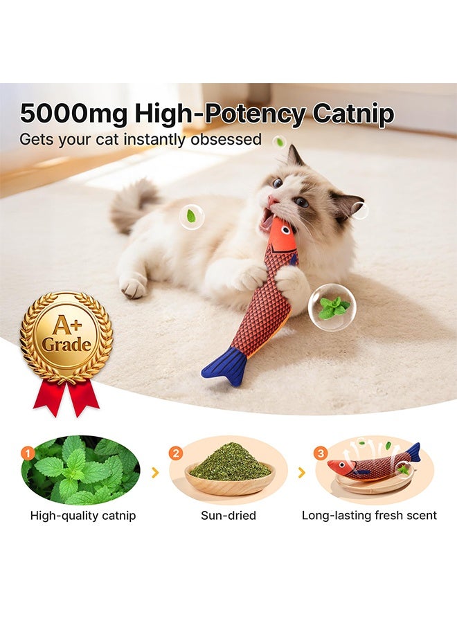 3 Pcs Saury Fish Shape Catnip Infused Cat Toys, Crinkle Sound Soft & Durable Interactive Kitten Kicker, Indoor Kitty Exercise & All Breeds - Image 2