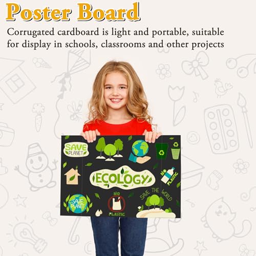 AKONEGE 3PCS Small Trifold Poster Board, 21 x 14 Inches Black Corrugated Cardboards Mini Tri Fold Poster Boards for School Projects, Science Fair, Business Presentations, Exhibitions, Event Display - Image 5