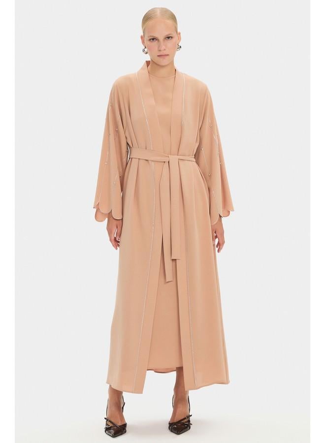 جون عباية بيج بتفاصيل حجرية وربطة خصر من جوني - Image 1