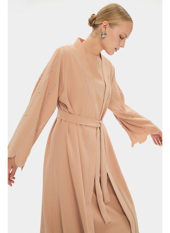 جون عباية بيج بتفاصيل حجرية وربطة خصر من جوني - Image 2