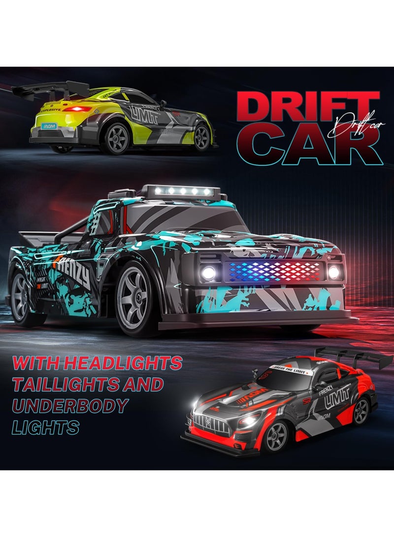 Taizz Ventures 1:16 RC Drift Car – 25KM/H 4WD High Speed Remote Control Car with LED Lights, 2 Rechargeable Batteries, Extra Tires – Drift Racing RC Car for Kids & Adults - Image 5