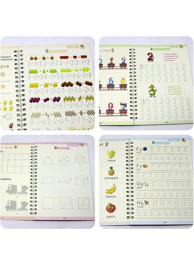ECLET Magic Book for Kids, Sank Magic Practice Copybook, (4 Book+10 Refill+1 Pen+1 Grip) Number Tracing Book for Pre-Schoolers with Pen, Magic Calligraphy Copybook Set Writing Tool for Kids - Image 4