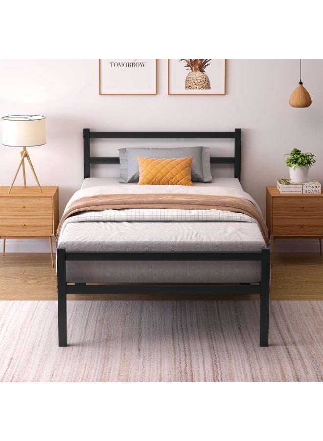 Chulovs 190*90cm Twin Metal Bed Frame with Underbed Storage – Heavy-Duty Steel Slat Support | No Box Spring Needed, Sturdy Mattress Foundation | Easy Assembly, Black for Bedroom & Gaming Room - Image 4