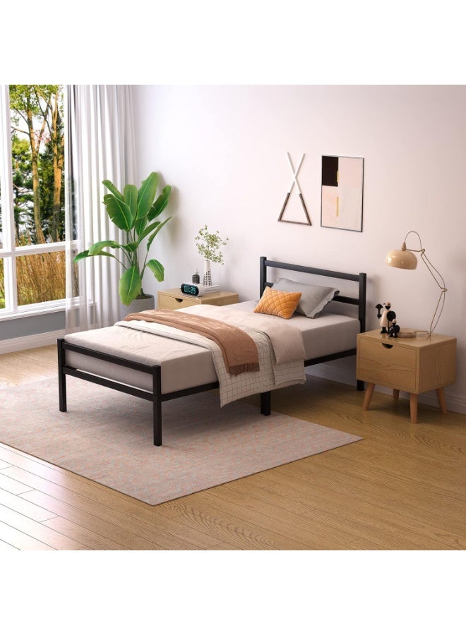Chulovs 190*90cm Twin Metal Bed Frame with Underbed Storage – Heavy-Duty Steel Slat Support | No Box Spring Needed, Sturdy Mattress Foundation | Easy Assembly, Black for Bedroom & Gaming Room - Image 5