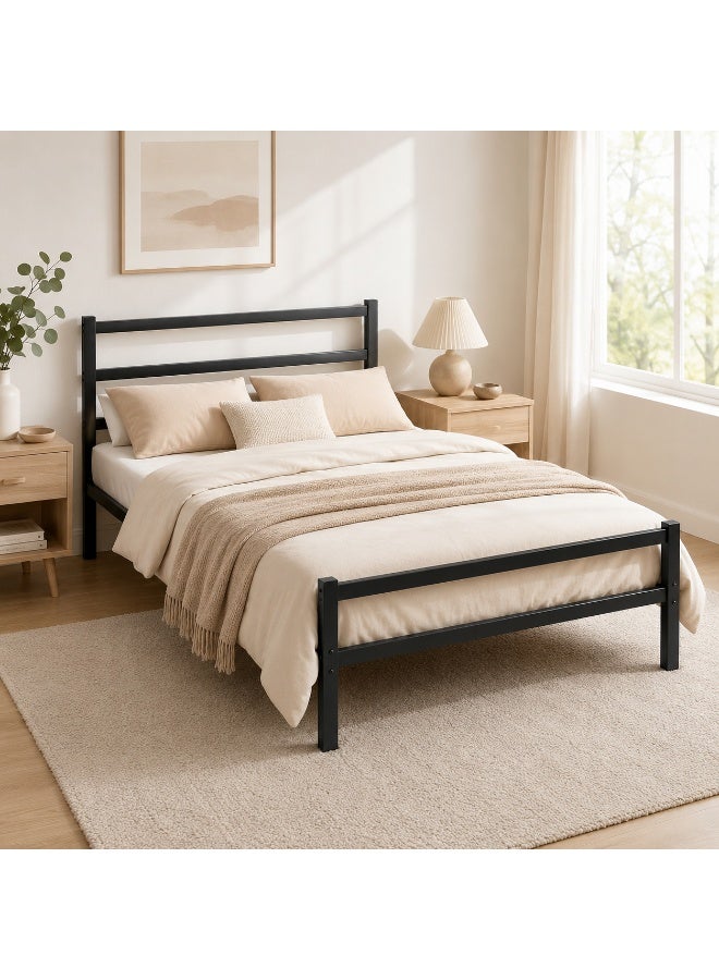 Chulovs 190*90cm Twin Metal Bed Frame with Underbed Storage – Heavy-Duty Steel Slat Support | No Box Spring Needed, Sturdy Mattress Foundation | Easy Assembly, Black for Bedroom & Gaming Room - Image 1