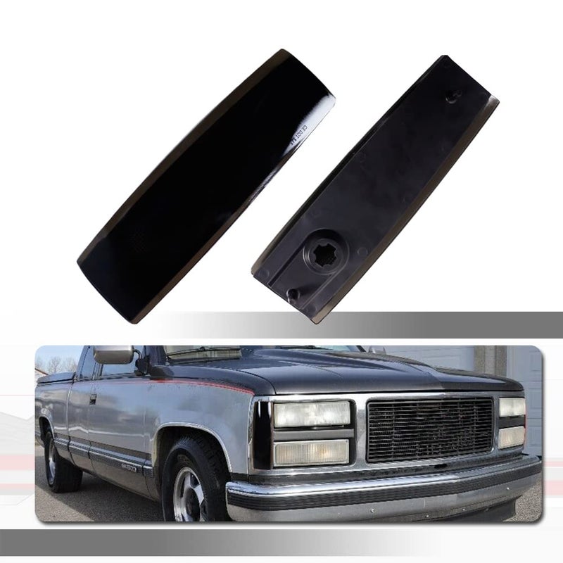 Tonsya Compatible With 1988 1989 1990 1991 1992 1993 GMC Suburban C1500 C2500 C3500 K1500 K2500 K3500 Side marker Lights housing Smoked Lens OEM Part Number 5975200 5975199 GM2551141 GM2550141