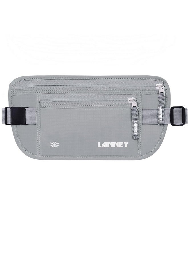 LANNEY Money Belt for Travel, Slim RFID Blocking Women and Men Hidden Travel Pouch Under Clothes, Passport Holder Protect Cash, Documents, Credit Card, Bonus 2 RFID Sleeves - Image 1
