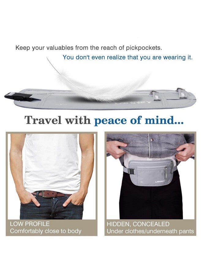 LANNEY Money Belt for Travel, Slim RFID Blocking Women and Men Hidden Travel Pouch Under Clothes, Passport Holder Protect Cash, Documents, Credit Card, Bonus 2 RFID Sleeves - Image 3