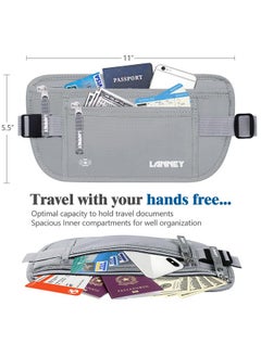 LANNEY Money Belt for Travel, Slim RFID Blocking Women and Men Hidden Travel Pouch Under Clothes, Passport Holder Protect Cash, Documents, Credit Card, Bonus 2 RFID Sleeves  - Image 4
