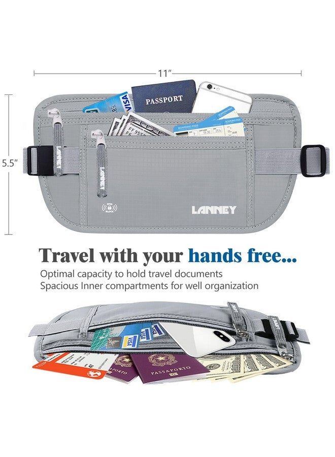 LANNEY Money Belt for Travel, Slim RFID Blocking Women and Men Hidden Travel Pouch Under Clothes, Passport Holder Protect Cash, Documents, Credit Card, Bonus 2 RFID Sleeves - Image 4