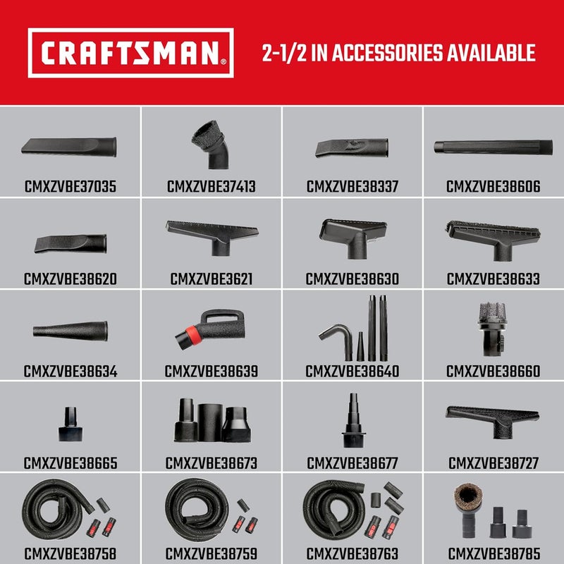 CRAFTSMAN CRAFTSMAN CMXZVBE38759 212 in x 20 ft POSILOCK Wet Dry Vac Hose Attachment Kit IndustrialGrade Shop Vacuum Replacement Hose Fits Most WetDry Vacuums with a 212 in Diameter - Image 5