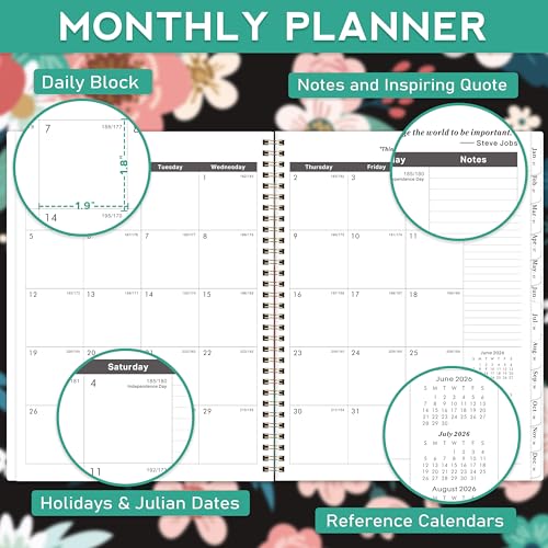 Tersus 2026-2029 Monthly Calendar/Planner - 3 Year Planner from JULY 2026 - JUNE 2029, 9'' x 11'', 3 Year Calendar Planner with Monthly Tabs, Two-Side Pocket, Contacts Pages, Notes Pages - Image 4