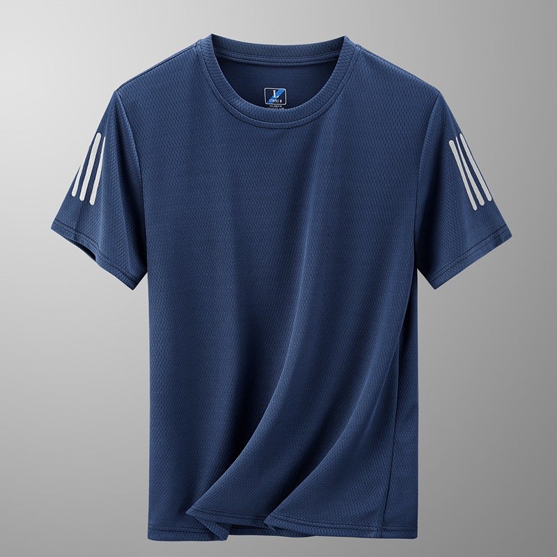 2022 New Ice Silk Men'S Short-Sleeved T-Shirt Men'S Summer Mesh Youth Breathable T-Shirt Sports Quick-Drying - Image 1