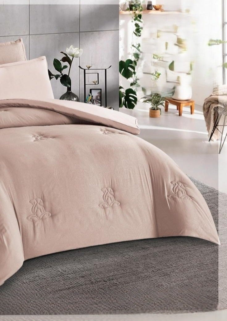 Brides Summer double bed sheet set, 6 pieces, embroidered pattern, microfiber material, size 230*250cm - Image 2