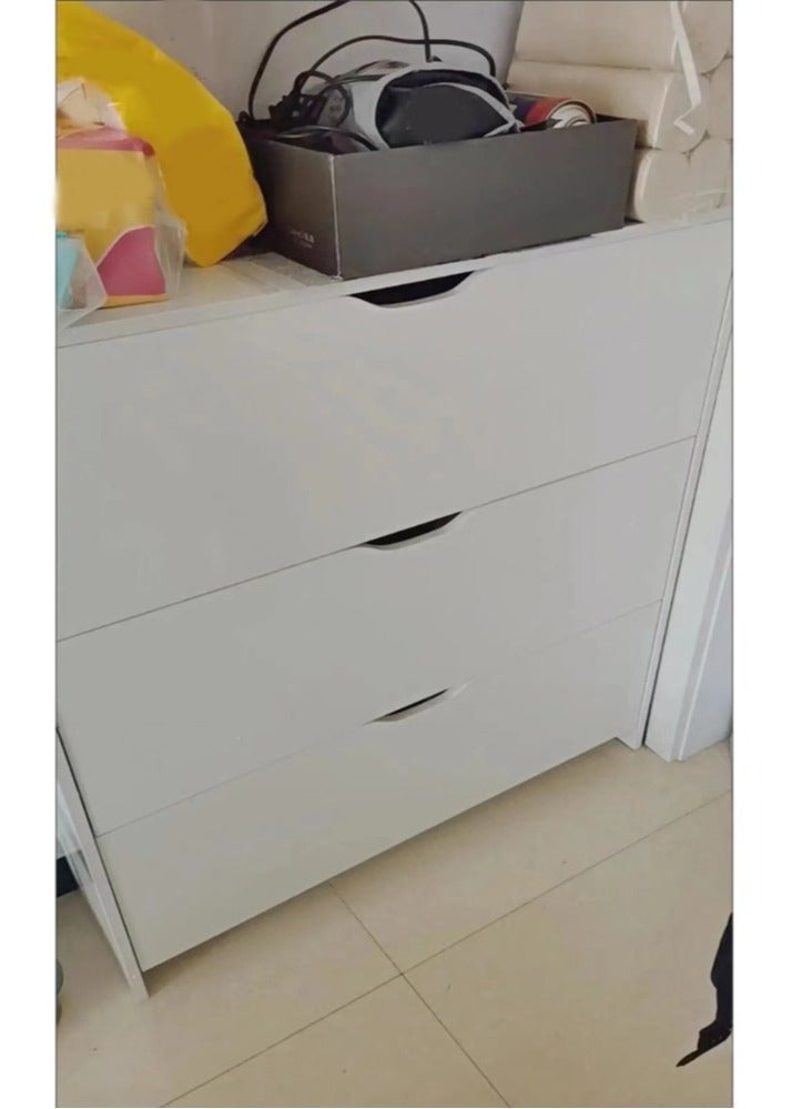 Raffine 3 Tier Ultra Thin Tilting Shoe Cabinet Rack for Entryway Hallway Storage Furniture White 78x17x110cm - Image 3