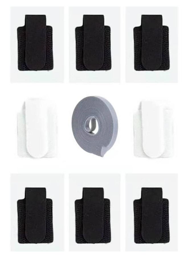 WooFree - 5 Meters Cable Fastening Tape and 8 Pieces Velcro Cable Organizer Clips Cable Management Package - Image 1