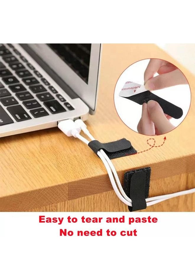 WooFree - 5 Meters Cable Fastening Tape and 8 Pieces Velcro Cable Organizer Clips Cable Management Package - Image 1