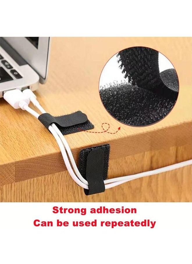 WooFree - 5 Meters Cable Fastening Tape and 8 Pieces Velcro Cable Organizer Clips Cable Management Package - Image 1
