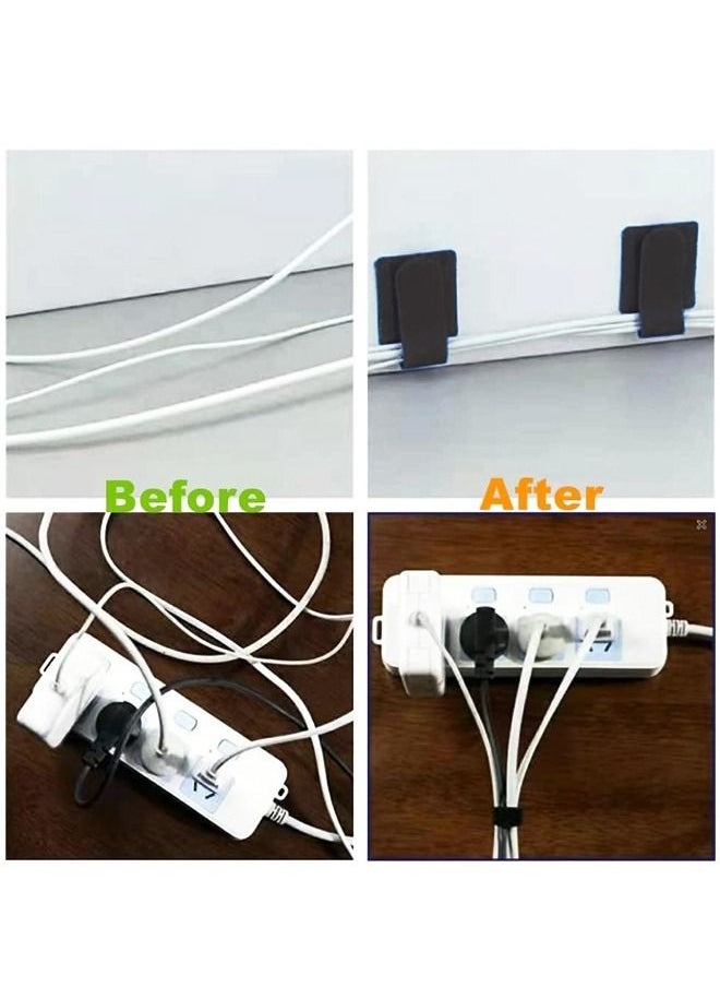 WooFree - 5 Meters Cable Fastening Tape and 8 Pieces Velcro Cable Organizer Clips Cable Management Package - Image 1