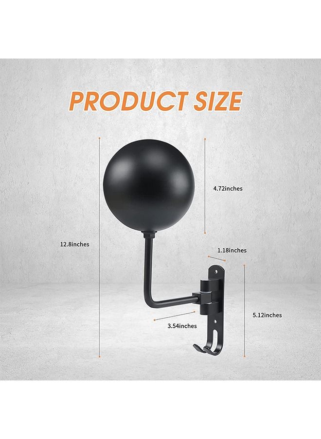 2-pcs Set Motorcycle Helmet Rack Organizer, Helmet Wall Mount Holder, 180° Rotation with 2 Hooks for Motorcycle Bike Racing Coats Suit Caps Baseballs Rugby Helmets Black - Image 4