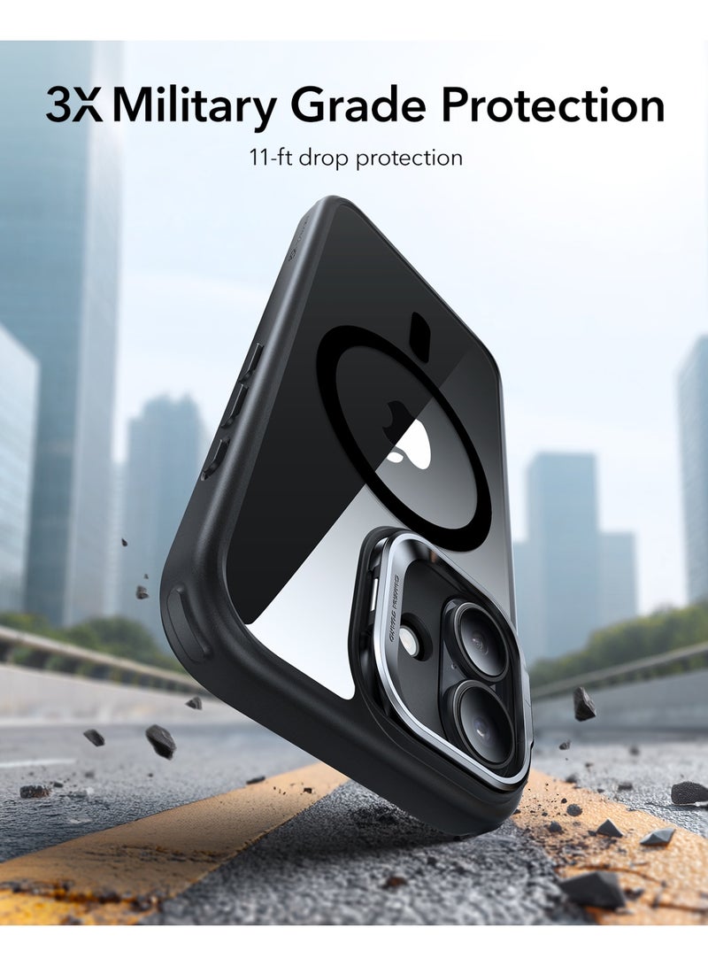 ESR iPhone 17 HaloLock Classic Hybrid Case with Stand – MagSafe Compatible Cover with Camera Control Button Military-Grade Drop Protection And Shock-Absorbing Corners - Clear Black - Image 3