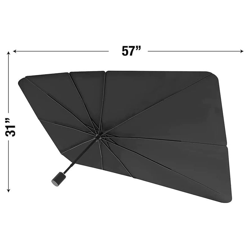 QIMIT Foldable Car Windshield Umbrella, Car Windshield Sun Shade Umbrella for Front Windows, UV Rays and Heat Sun Visor Protector Windshield Suitable for Various Car Models (Black) - Image 4