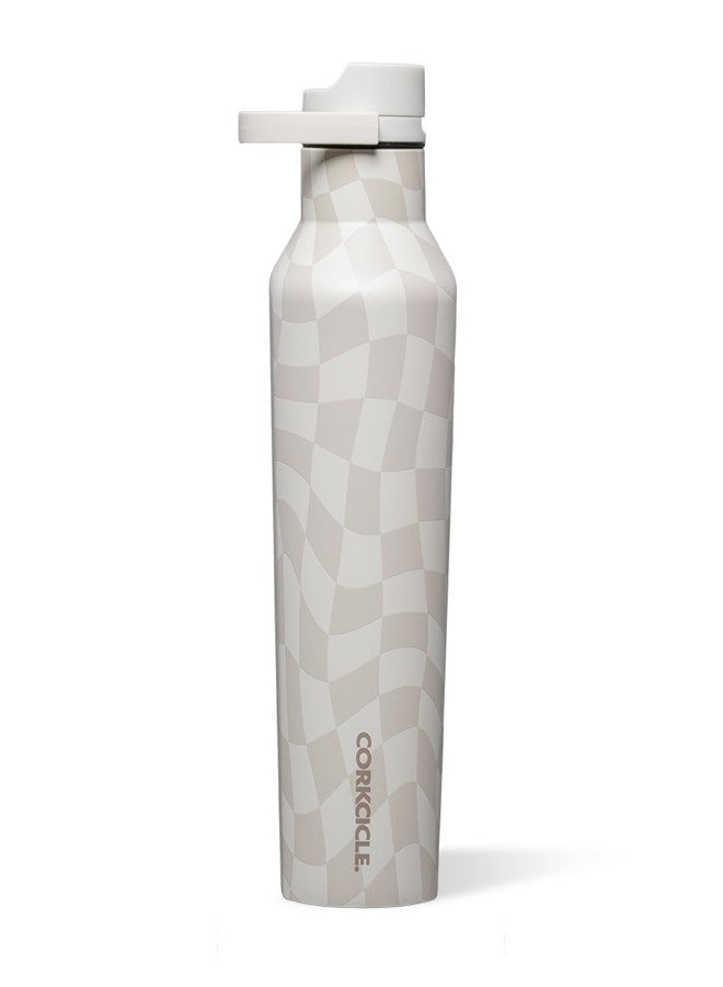 Corkcicle Classic Sport Canteen Insulated Water Bottle - Keeps Beverages Cold 25 Hours - Triple Insulated - Summer Drinkware Gift - Keeps Drinks Ice Cold - Leak-Proof Cap - 20 oz - Wavy Checkerboard - Image 1