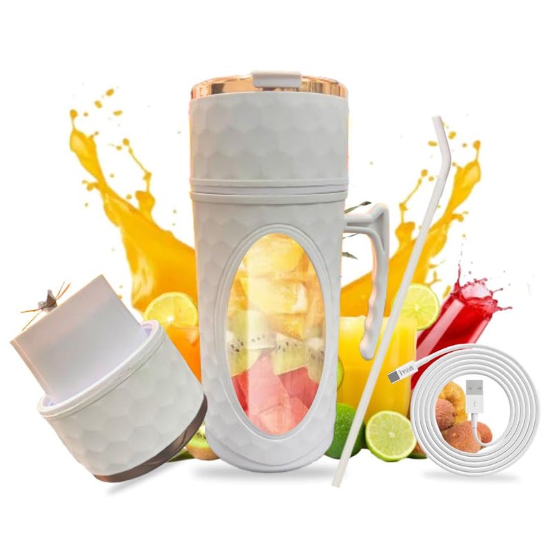 ROMINO Rechargeable USB Bottle Juicer Blender Digital Display Automatic Fruit Mixer Portable Smoothie Maker Powerful Electric Juices Grinder Machine Transparent 400ML Multicolor - Image 1