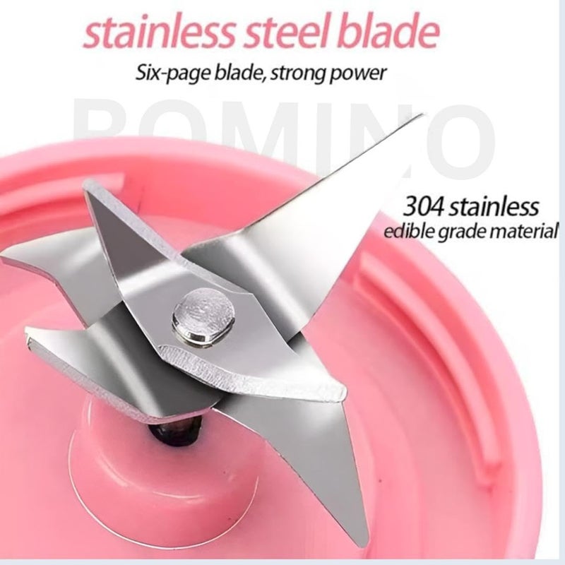 ROMINO Rechargeable USB Bottle Juicer Blender Digital Display Automatic Fruit Mixer Portable Smoothie Maker Powerful Electric Juices Grinder Machine Transparent 400ML Multicolor - Image 4