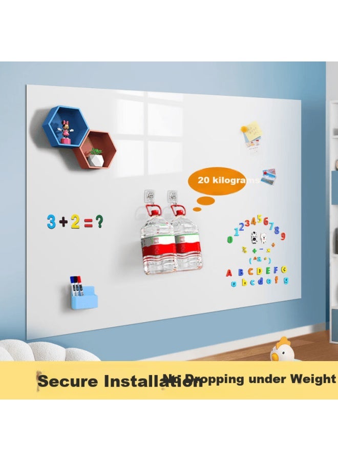 Qifu 90*120cm Whiteboard, Magnetic Wall Sticker For Home Use, Removable, Non-damaging To Walls, Self-adhesive Graffiti Wall, Magnetic Drawing Board, Children's Small Blackboard, Wall Painting, Teaching Tool, Erasable Soft Whiteboard - Image 3