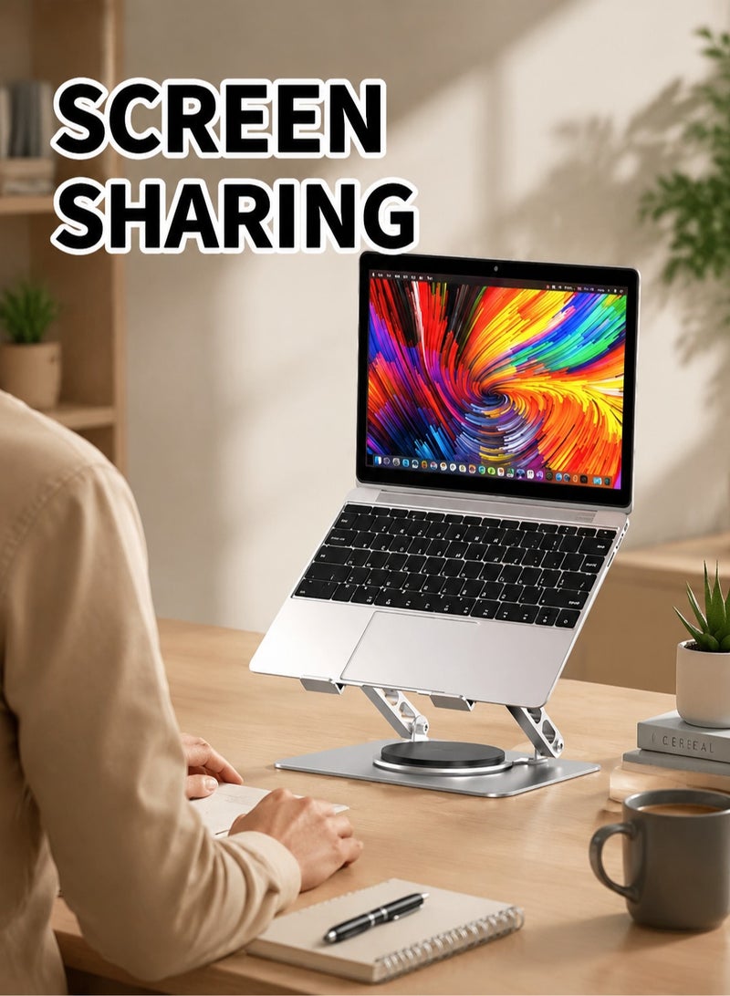 ARNOTEC حامل لابتوب للمكتب مع قاعدة دوارة 360°، حاملات لابتوب قابلة للتعديل لعدة زوايا، رافع لابتوب قابل للطي متوافق مع أجهزة الكمبيوتر من 10 إلى 15.6 بوصة - Image 5