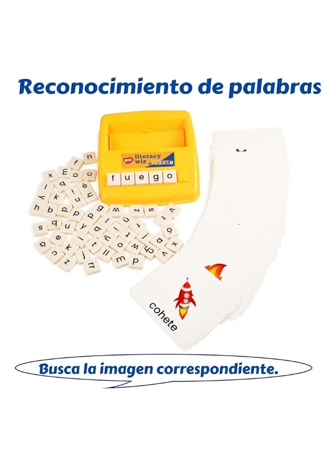 BOHS BOHS Spanish Literacy Wiz Spelling Game  Espanol Lower Case 60 Flash Cards  Preschool Language Learning Educational Toys  - Image 1