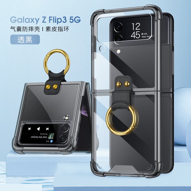 Samsung Galaxy Zflip3 Ring Airbag Flip3 Mobile Phone Protective Case Flip3 Anti-Fall Simple Style - Image 1