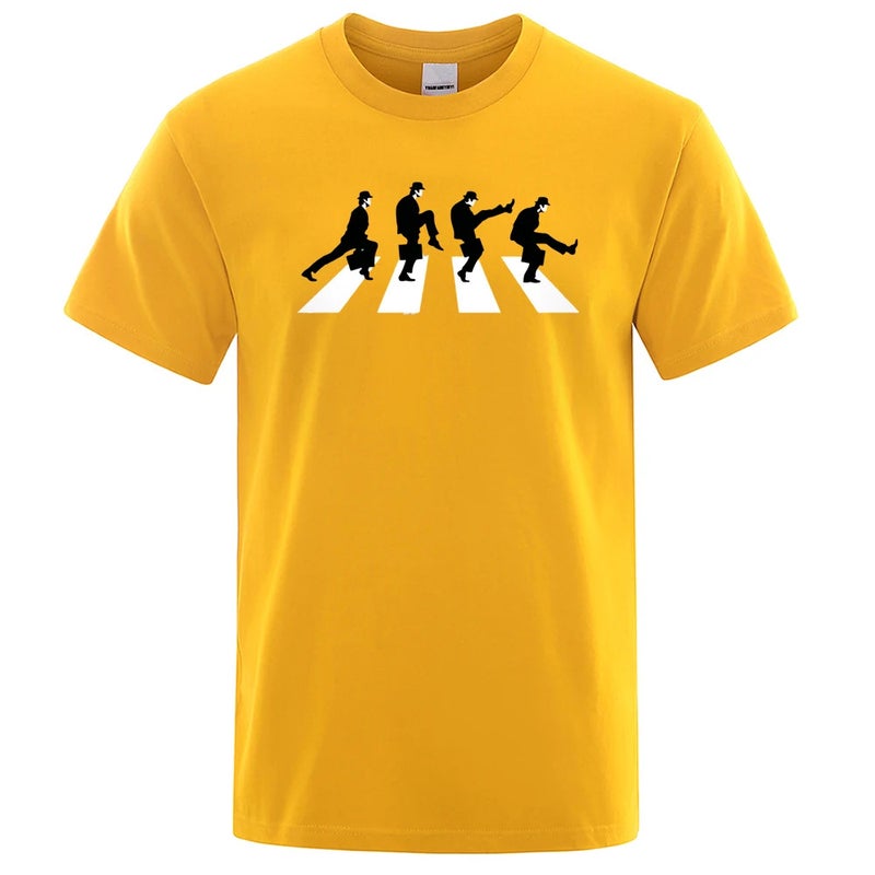 Men'S Monty Python Silly Step Department Fashion Funny Short-Sleeved Cotton Oversized Personalized T-Shirt - Image 1