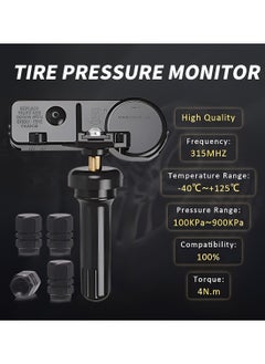 LUCKIER 13586335 315MHZ GM tire pressure monitoring system (TPMS) sensor replacement (4-Pack) suitable for Buick GMC Chevrolet Cadillac Replace#13598771, 13598772, 13581558, 20923680 (with metal tire cover)  - Image 3